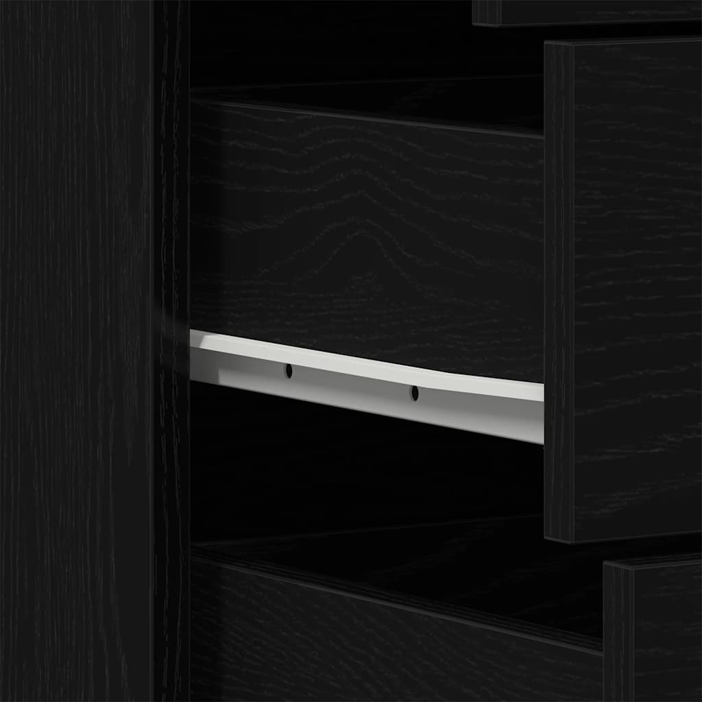Byrå Svart Ek 6 lådor 50x34x96 cm