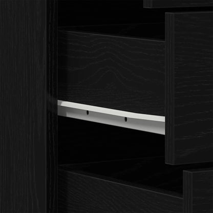 Byrå Svart Ek 6 lådor 50x34x96 cm