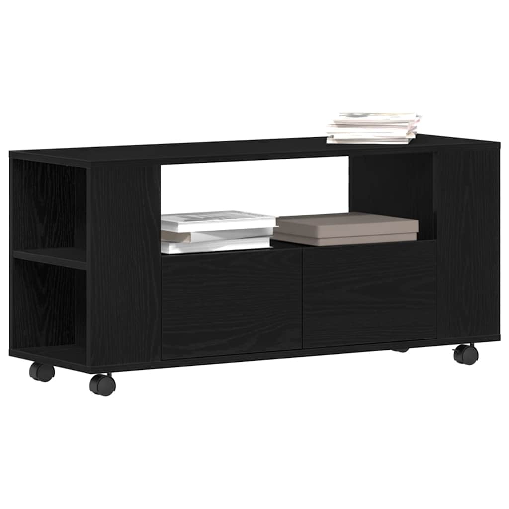 TV-Möbel Svart Ek TV-Bänk med hjul 102x34,5x43 cm