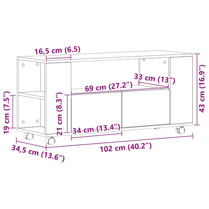 TV-Möbel Svart Ek TV-Bänk med hjul 102x34,5x43 cm