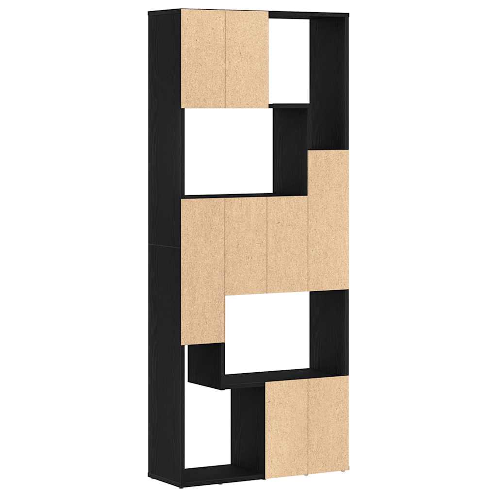 Bokhylla Svart Ek 67x24x161 cm