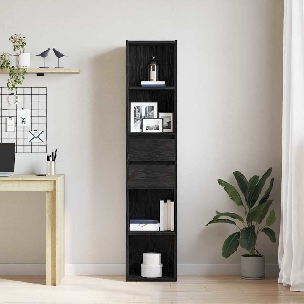Bokhylla Svart Ek 36 x 30 x 171 cm