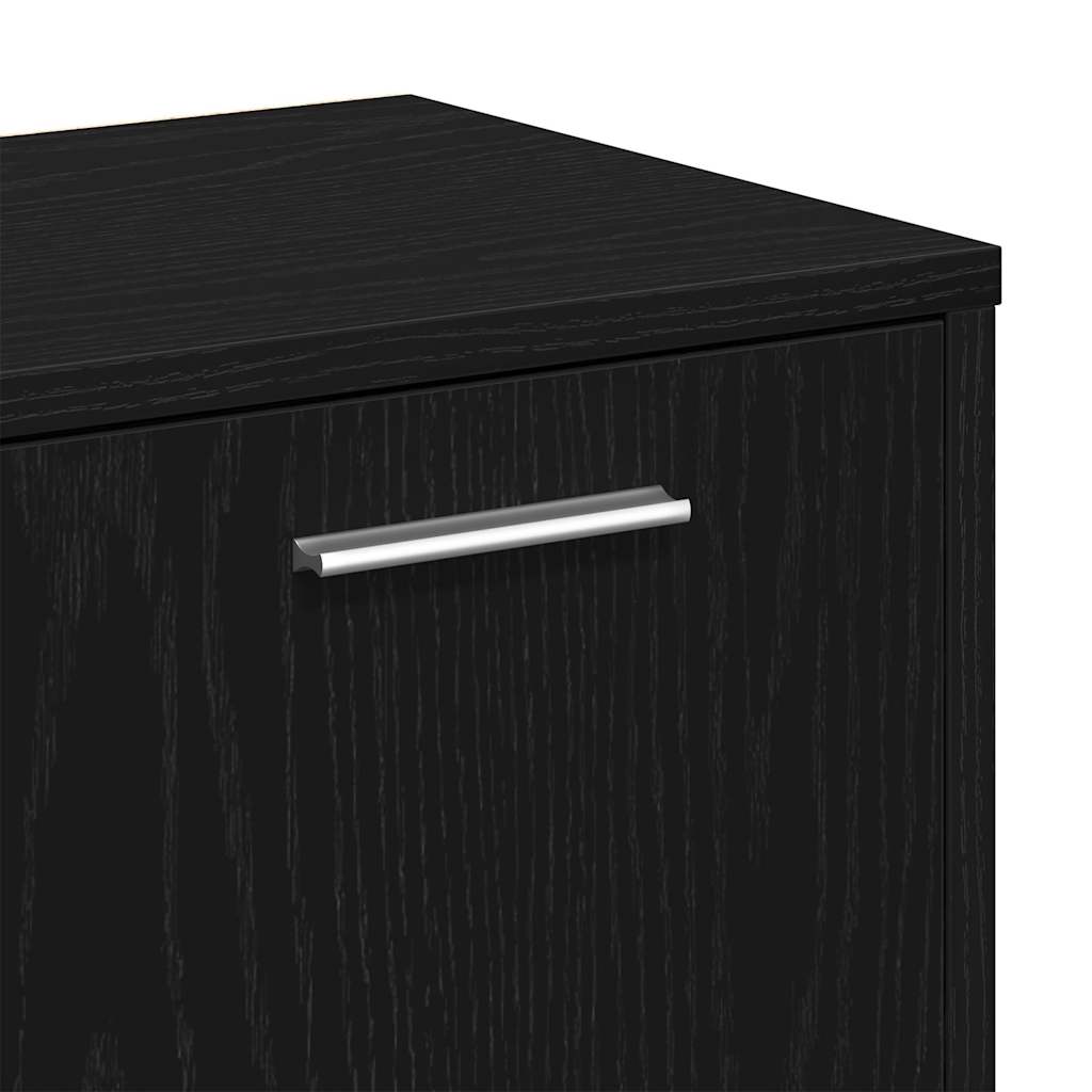 Bokhylla Svart Ek 90x28x90 cm