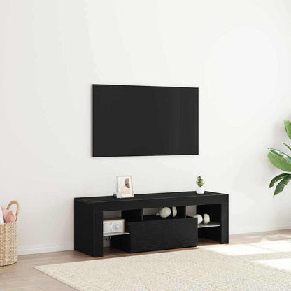 TV-Möbel Svart Ek TV-skåp med låda 120 x 35 x 40 cm