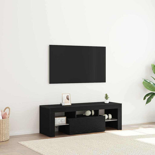 TV-Möbel Svart Ek TV-skåp med låda 120 x 35 x 40 cm