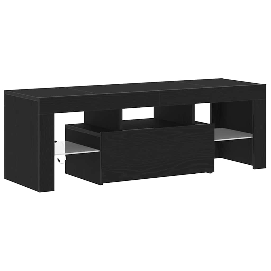 TV-Möbel Svart Ek TV-skåp med låda 120 x 35 x 40 cm