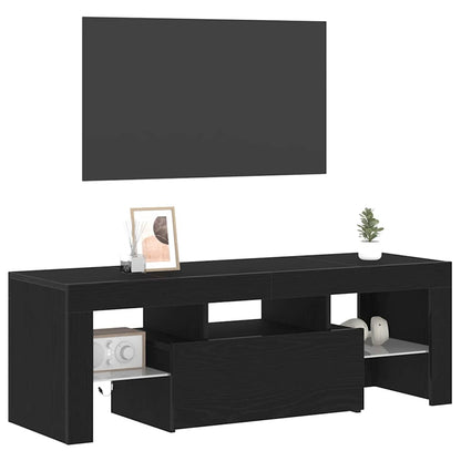 TV-Möbel Svart Ek TV-skåp med låda 120 x 35 x 40 cm