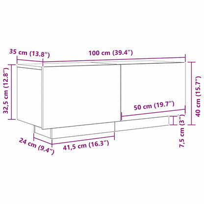 TV-Möbel Svart Ek TV-skåp 100 x 35 x 40 cm