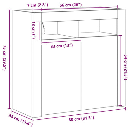 Skänk Svart 80 x 35 x 75 cm