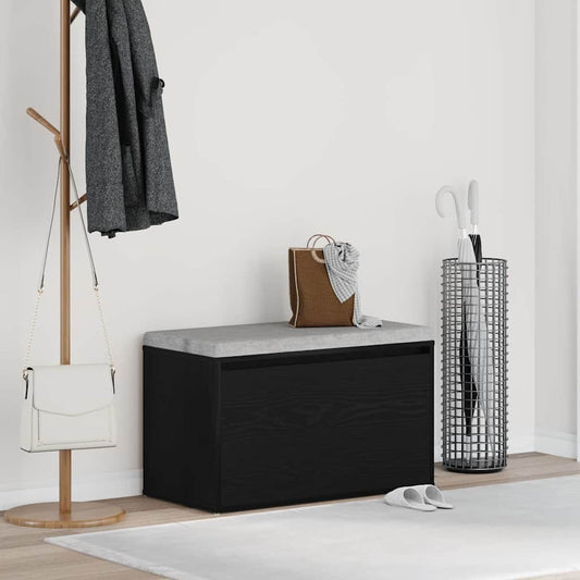 Hallbänk med låda Svart Ek 80 x 40 x 45 cm