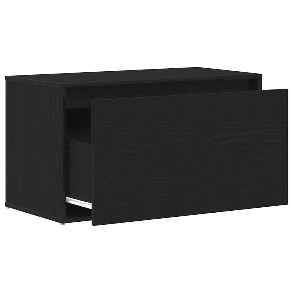Hallbänk med låda Svart Ek 80 x 40 x 45 cm