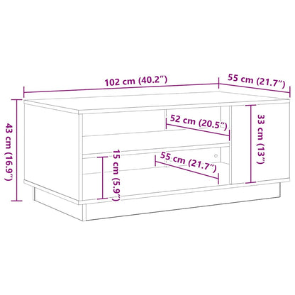 Soffbord Svart Ek 102 x 55 x 43 cm