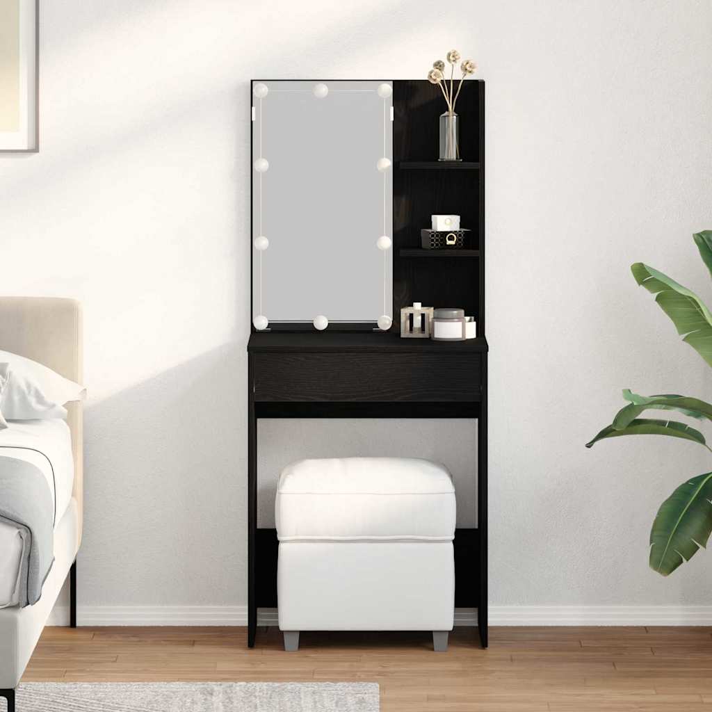 Sminkbord Svart Ek 60 x 40 x 140 cm