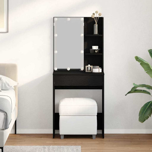 Sminkbord Svart Ek 60 x 40 x 140 cm