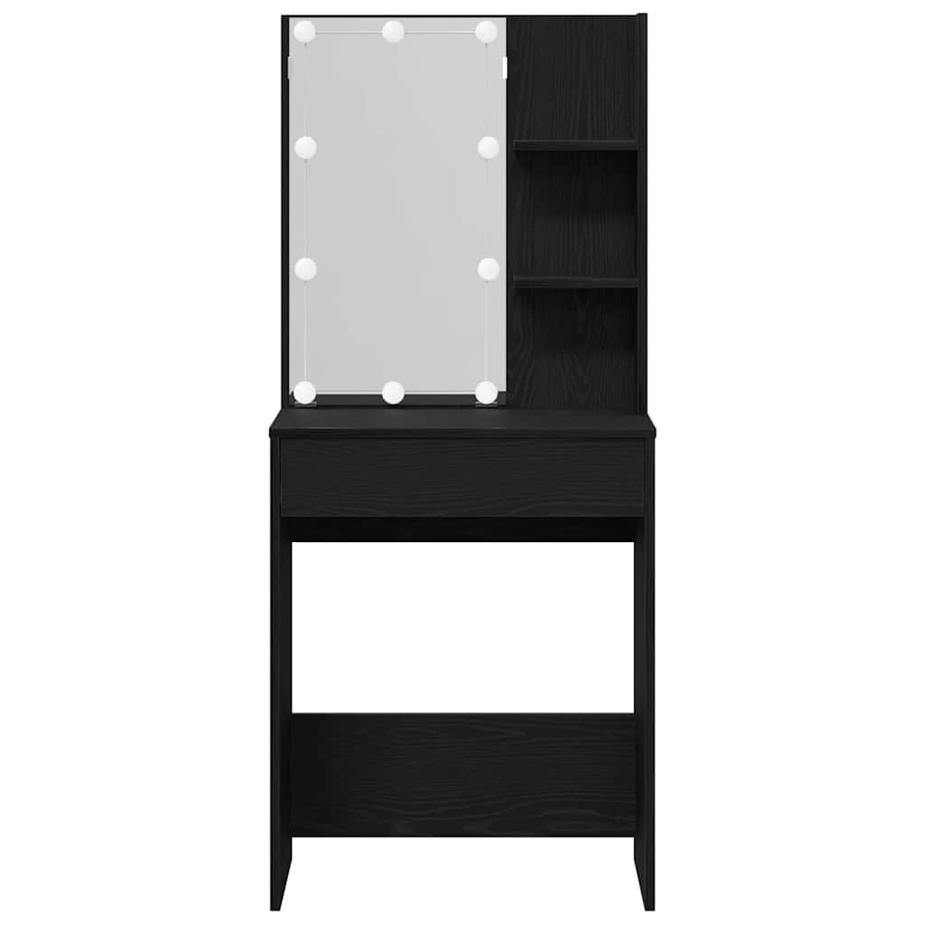 Sminkbord Svart Ek 60 x 40 x 140 cm