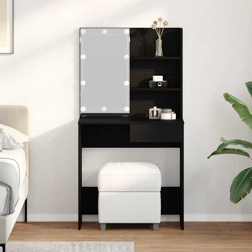 Sminkbord Svart Ek 74,5 x 40 x 141 cm