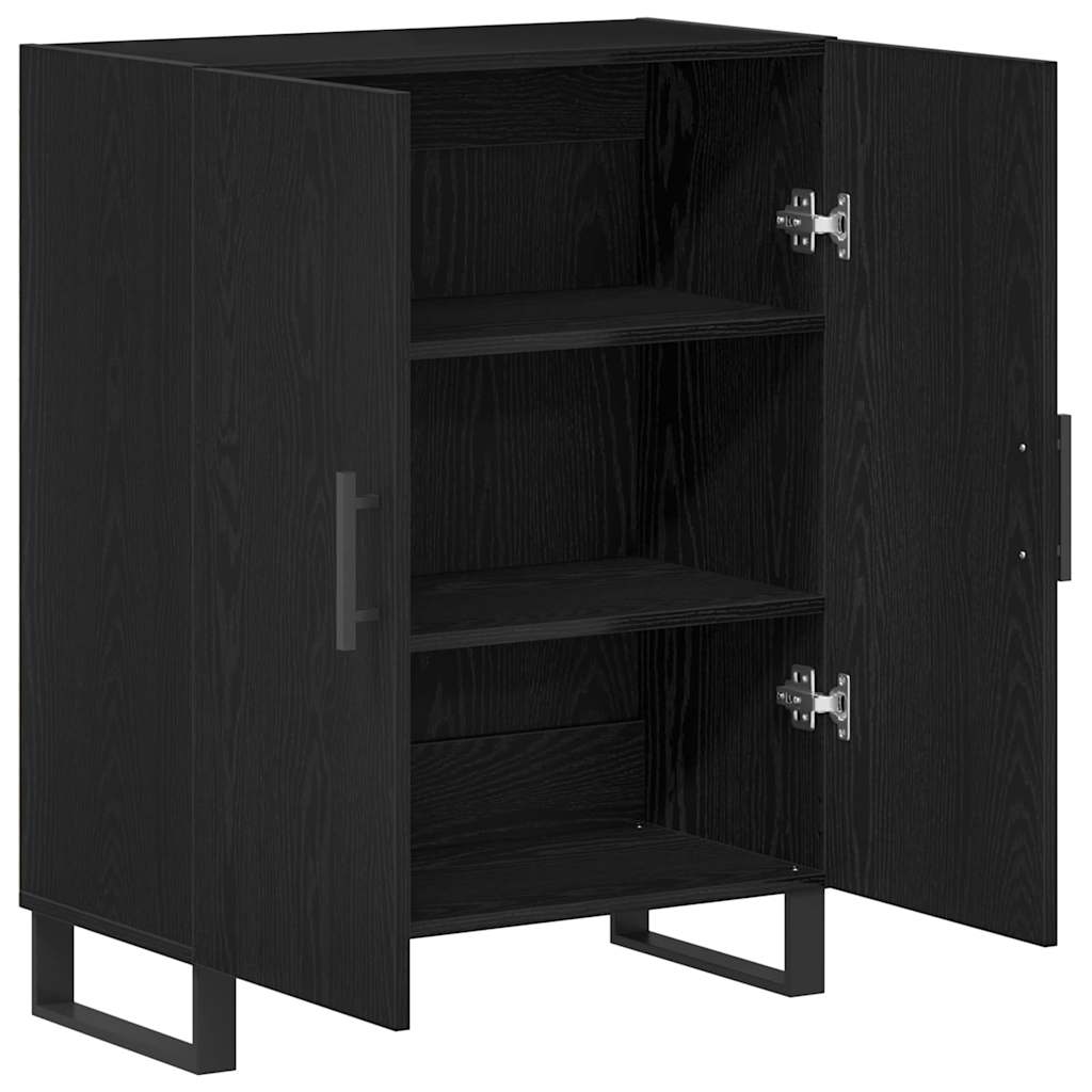 Sideboard Svart Ek 69,5 x 34 x 90 cm Konstruerat trä