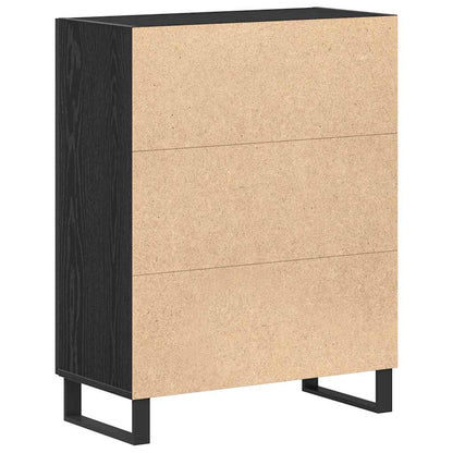 Sideboard Svart Ek 69,5 x 34 x 90 cm Konstruerat trä