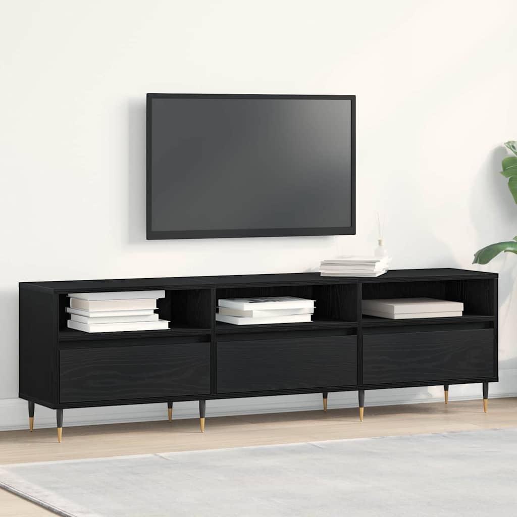 TV-Möbel Svart Ek TV-skåp med låda 150 x 30 x 44,5 cm