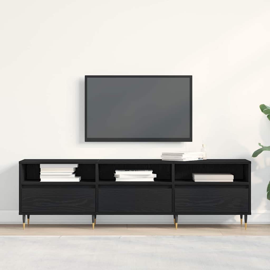 TV-Möbel Svart Ek TV-skåp med låda 150 x 30 x 44,5 cm