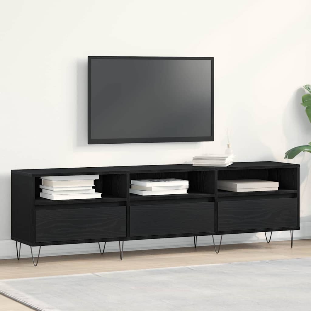 TV-Möbel Svart Ek TV-skåp med låda 150 x 30 x 44,5 cm