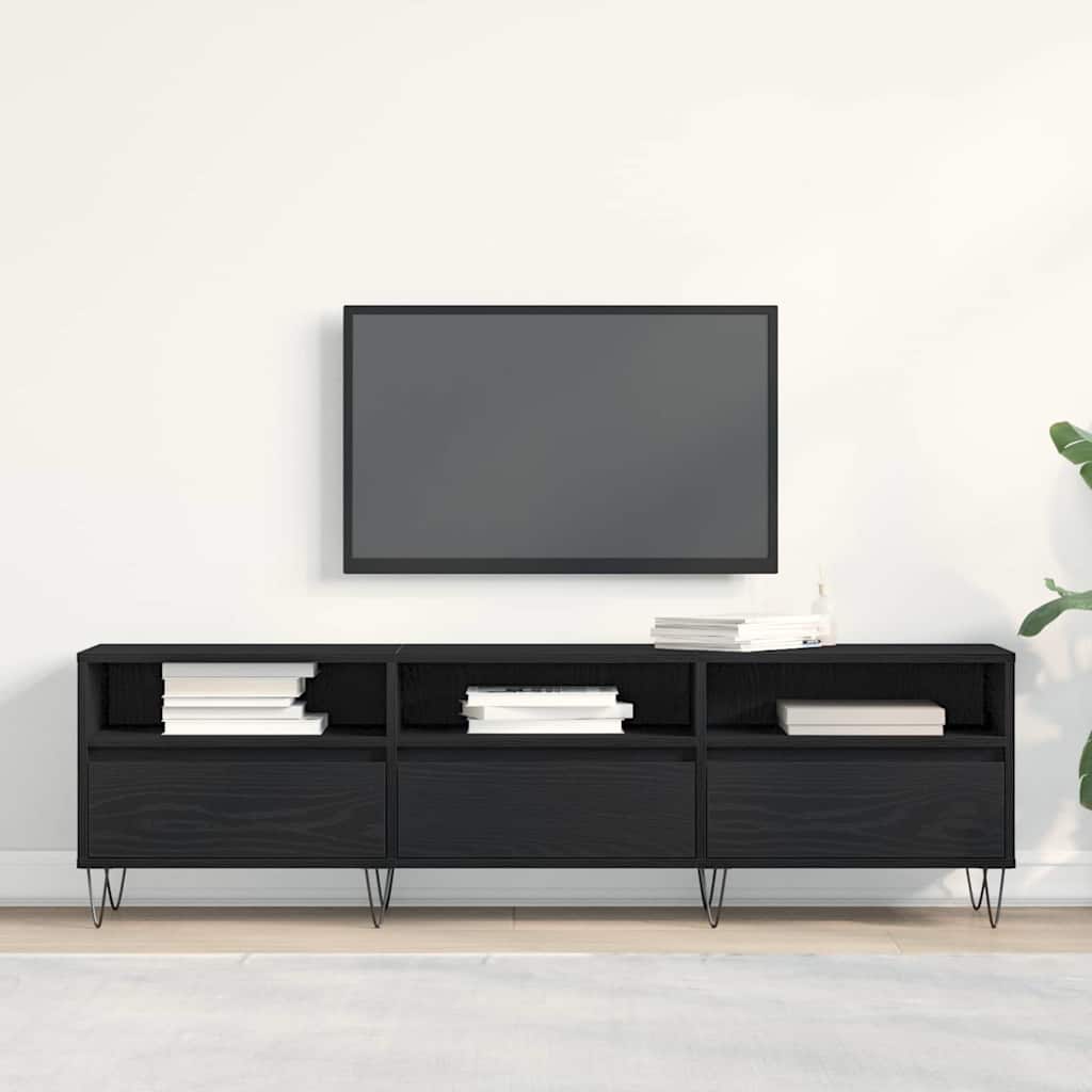 TV-Möbel Svart Ek TV-skåp med låda 150 x 30 x 44,5 cm