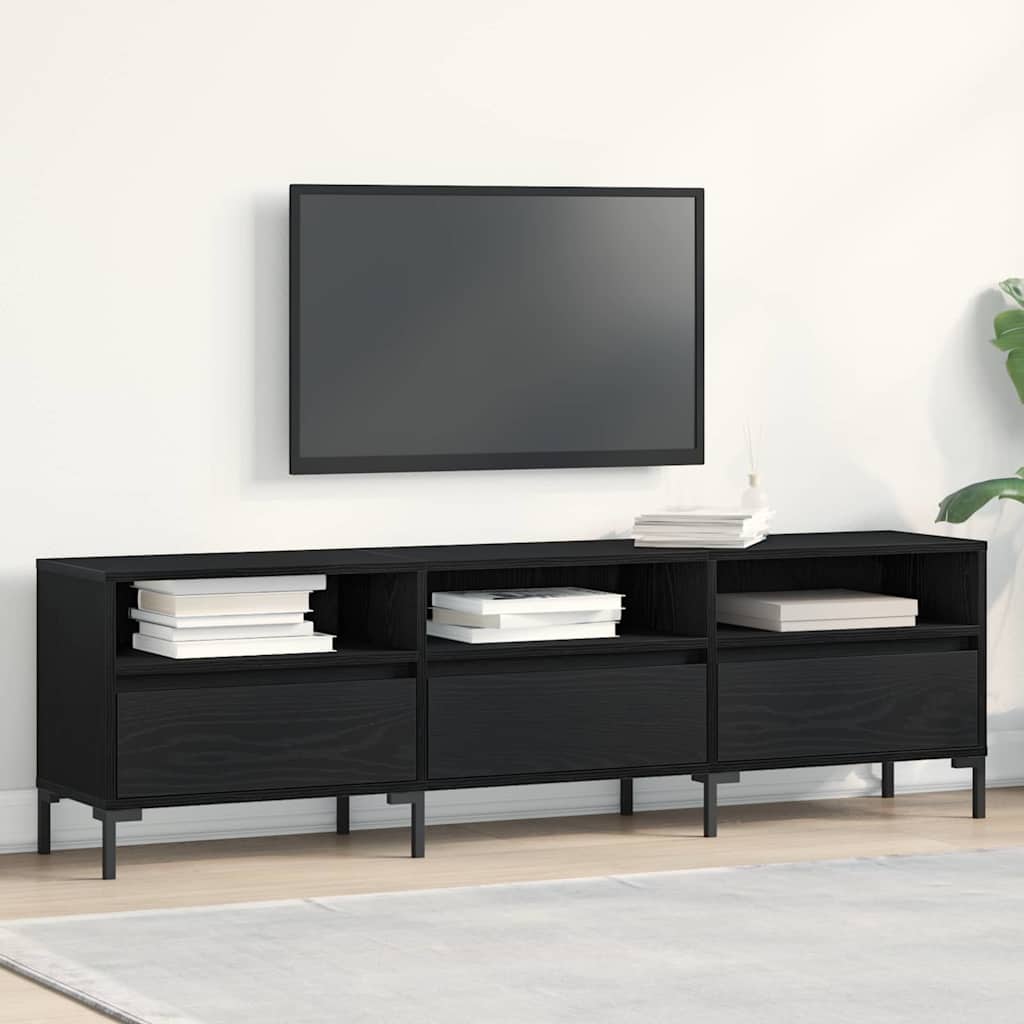 TV-Möbel Svart Ek TV-skåp med låda 150 x 30 x 44,5 cm