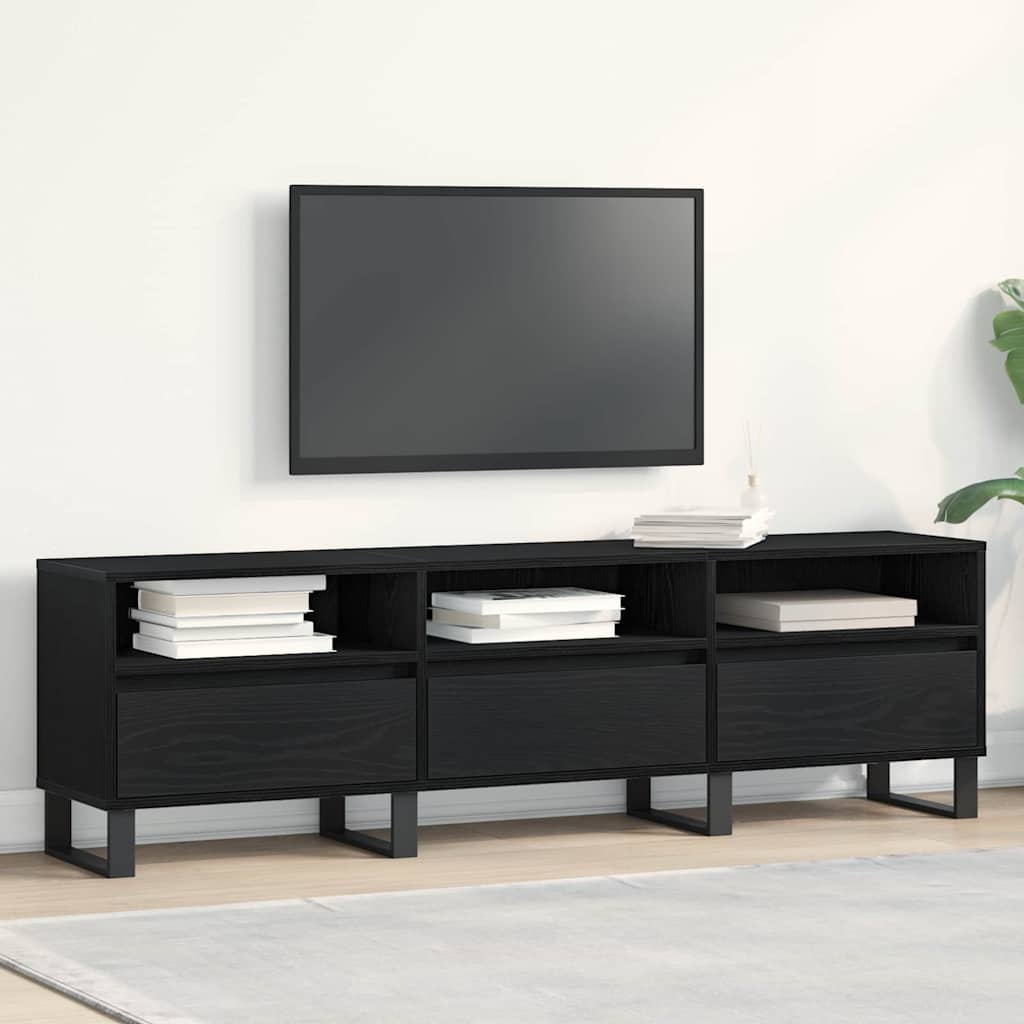 TV-Möbel Svart Ek TV-skåp med låda 150 x 30 x 44,5 cm