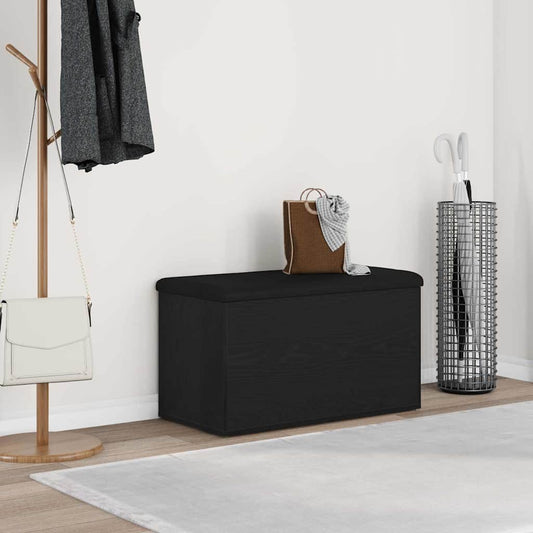 Förvaringsbänk Svart Ek 82 x 42 x 45 cm