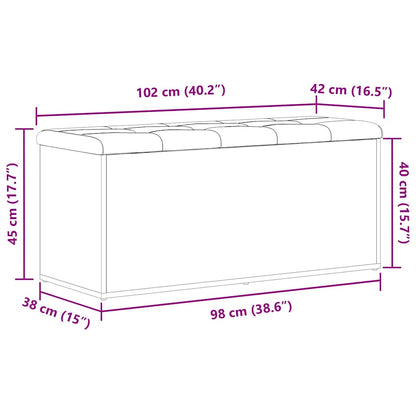 Förvaringsbänk Svart Ek 102 x 42 x 45 cm