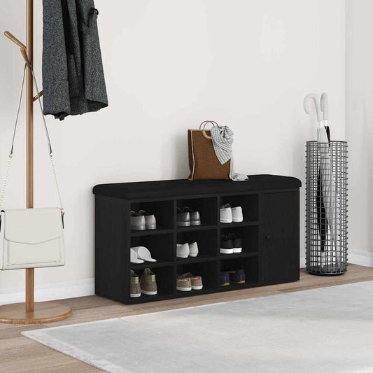 Förvaringsbänk Svart Ek 102 x 32 x 50 cm