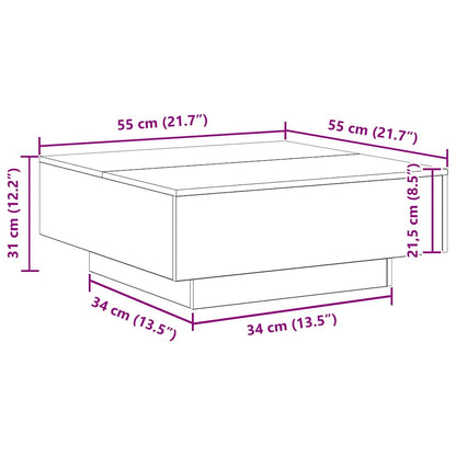 Soffbord Svart Ek 80 x 80 x 31 cm