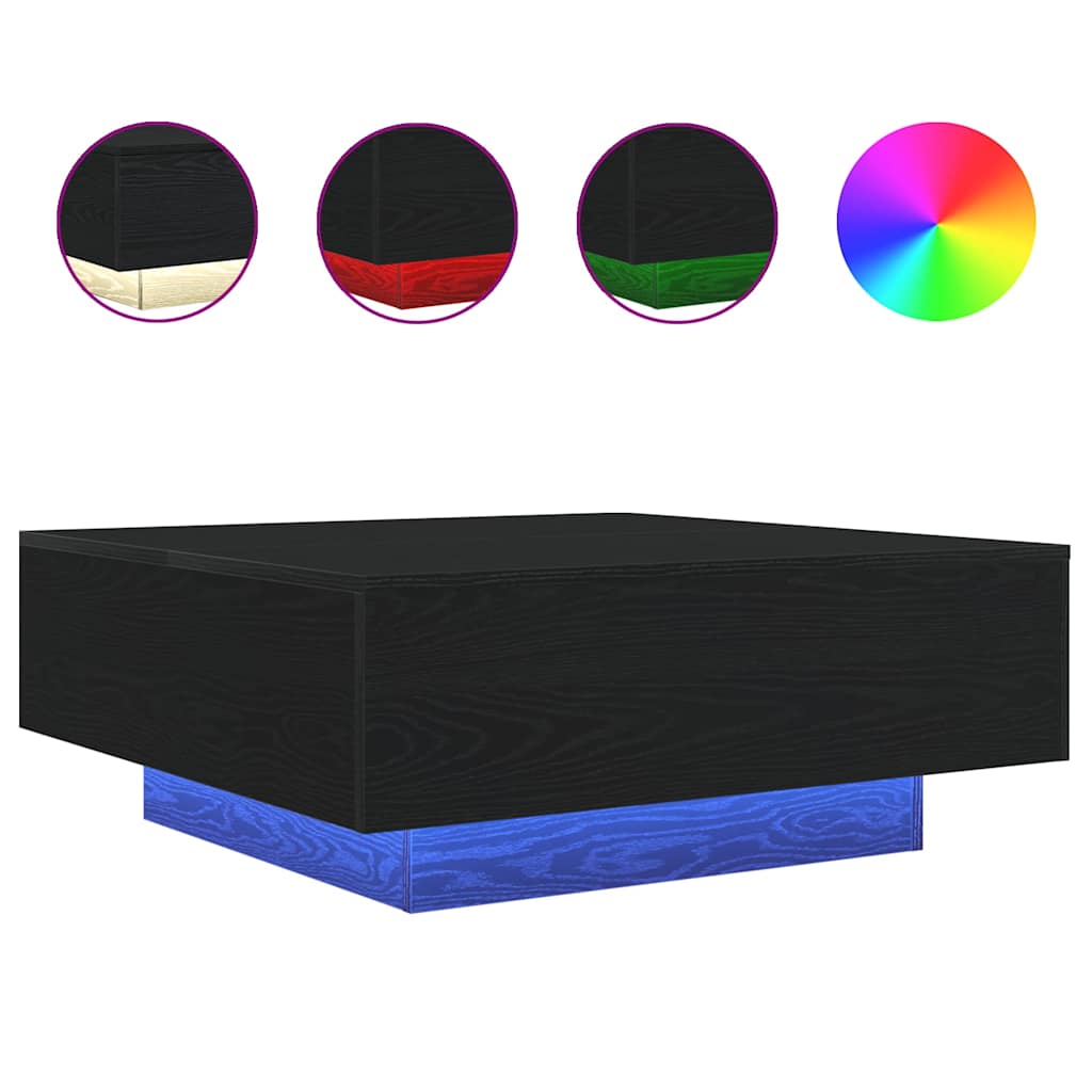 Soffbord Svart Ek 80 x 80 x 31 cm