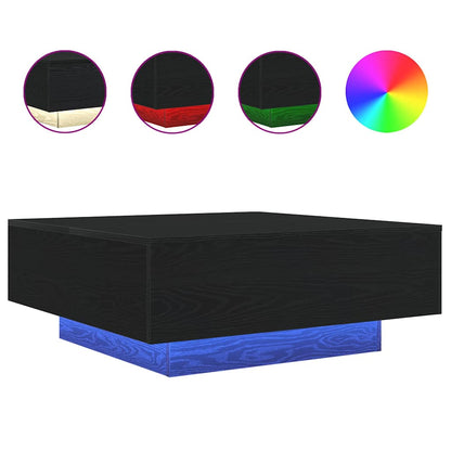 Soffbord Svart Ek 80 x 80 x 31 cm