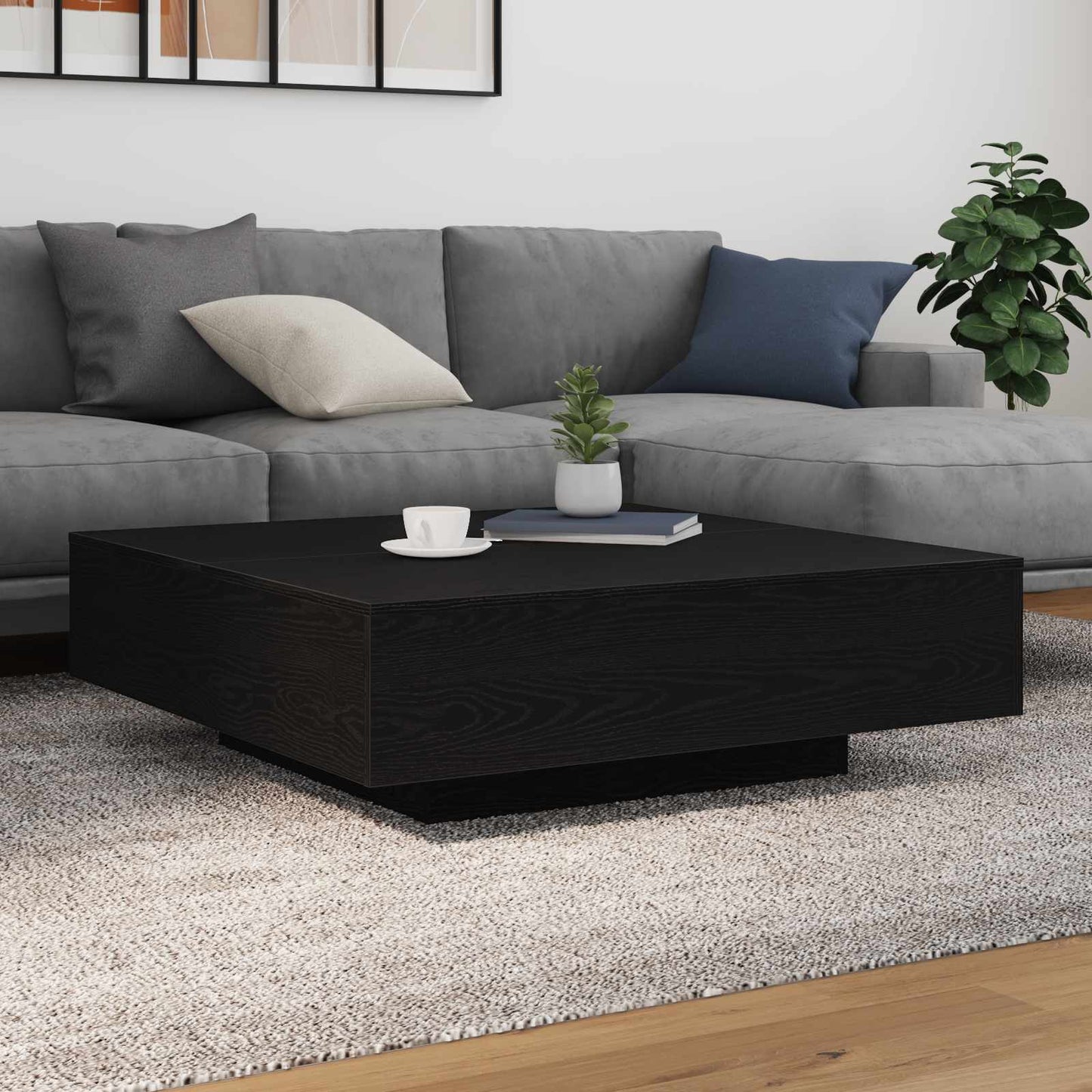 Soffbord Svart Ek 100 x 100 x 31 cm