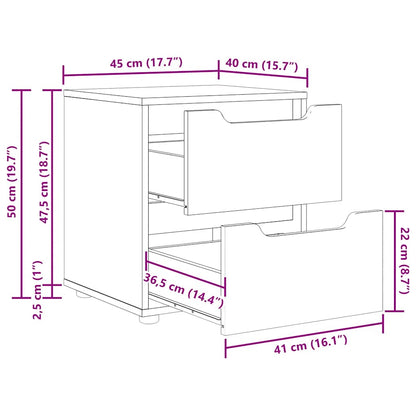 Sängbord Nattduksbord Vit VISNES 45x40x50 cm