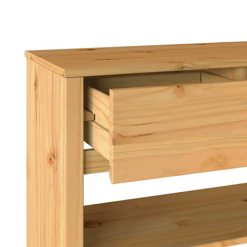 Avlastningsbord Konsollbord Trä med låda Drammen Ek 89.5 x 37 x 73 cm Massiv furu