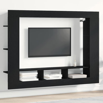 TV-Möbel Svart Ek TV-skåp Väggmonterad 152 x 22 x 113 cm