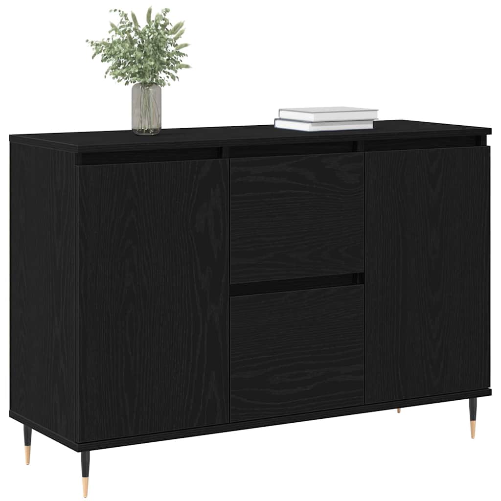 Skänk Svart Ek med låda 101,5 x 35 x 70 cm