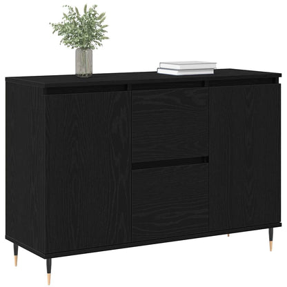 Skänk Svart Ek med låda 101,5 x 35 x 70 cm