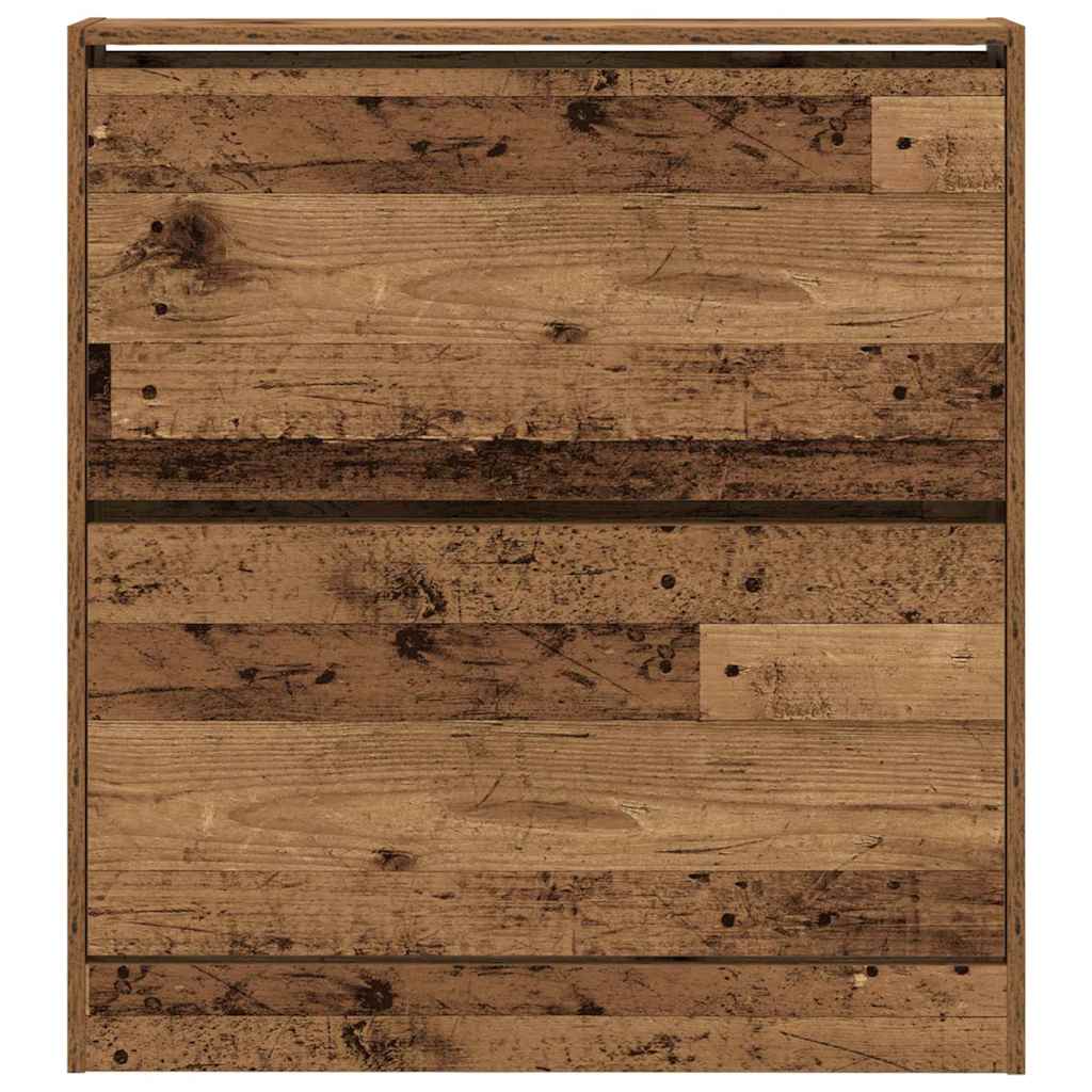 Skoställ Åldrat Trä Skoskåp med hylla 80 x 21 x 87,5 cm