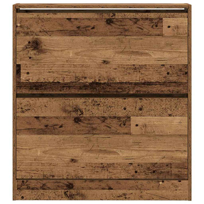 Skoställ Åldrat Trä Skoskåp med hylla 80 x 21 x 87,5 cm