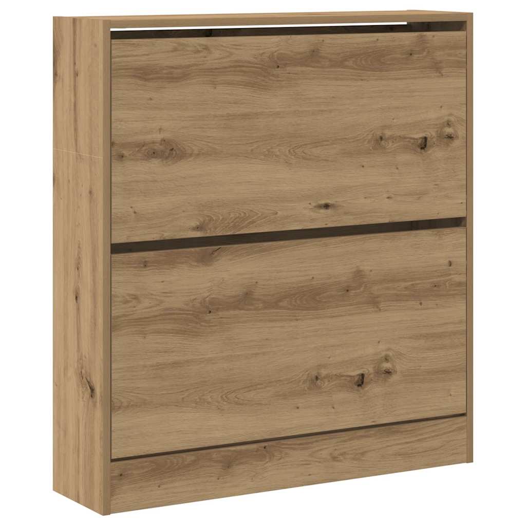 Skoställ Rökfärgad Ek Skoskåp med hylla 80 x 21 x 87,5 cm