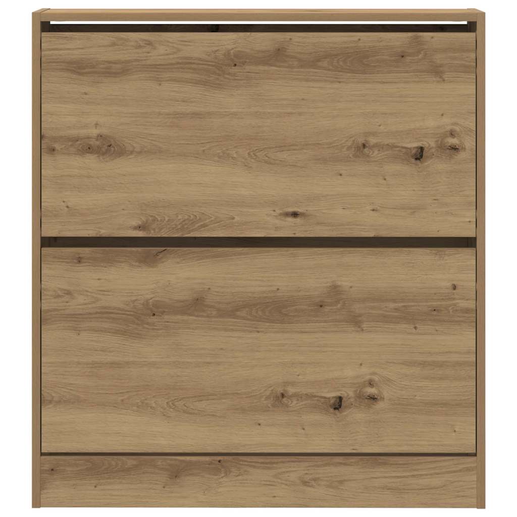 Skoställ Rökfärgad Ek Skoskåp med hylla 80 x 21 x 87,5 cm