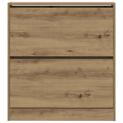 Skoställ Rökfärgad Ek Skoskåp med hylla 80 x 21 x 87,5 cm