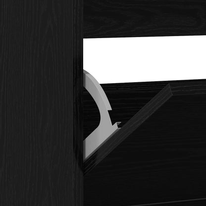 Skoställ Svart Ek Skoskåp 80 x 21 x 87.5 cm