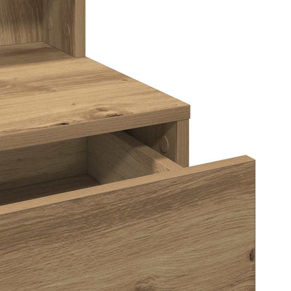 Sminkbord med låda Svart ek 80 x 41 x 144,5 cm Konstruerat trä