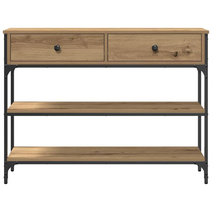 Avlastningsbord Konsollbord Artisan Ek med låda med hylla 100 x 25 x 75 cm