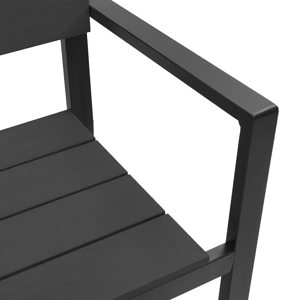 Trädgårdsbänk Metall Svart 118 x 54 x 77cm Stål