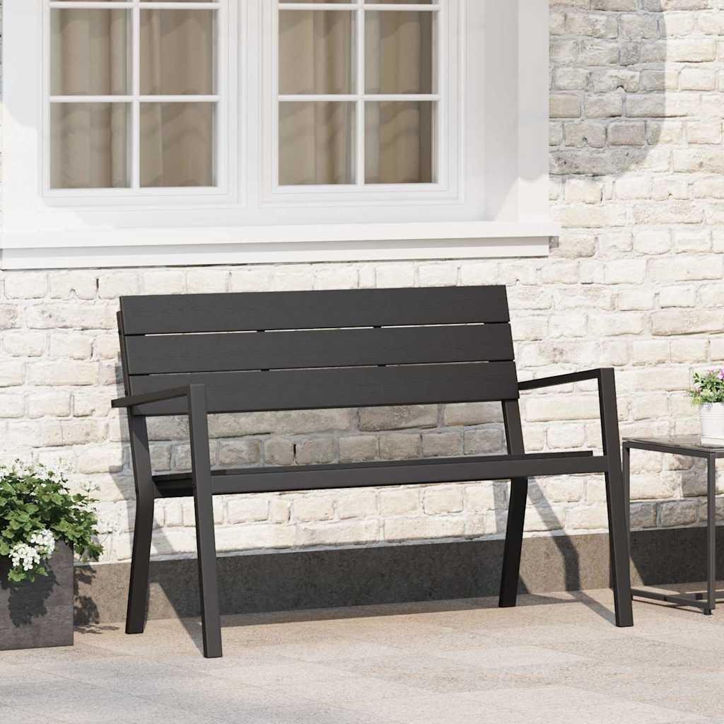 Trädgårdsbänk Metall Svart 118 x 54 x 77cm Stål